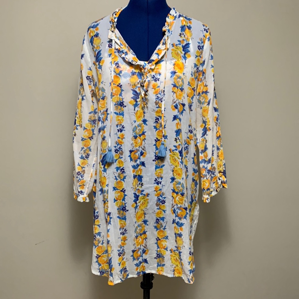 J.Crew coverup in floral stripe